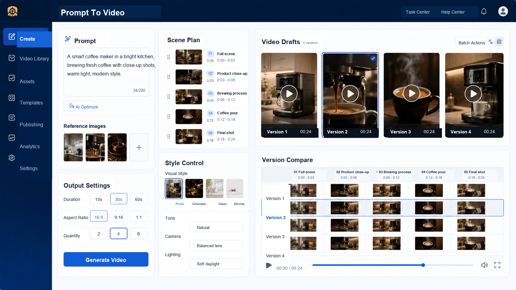 Aeaos prompt-to-video generation visual